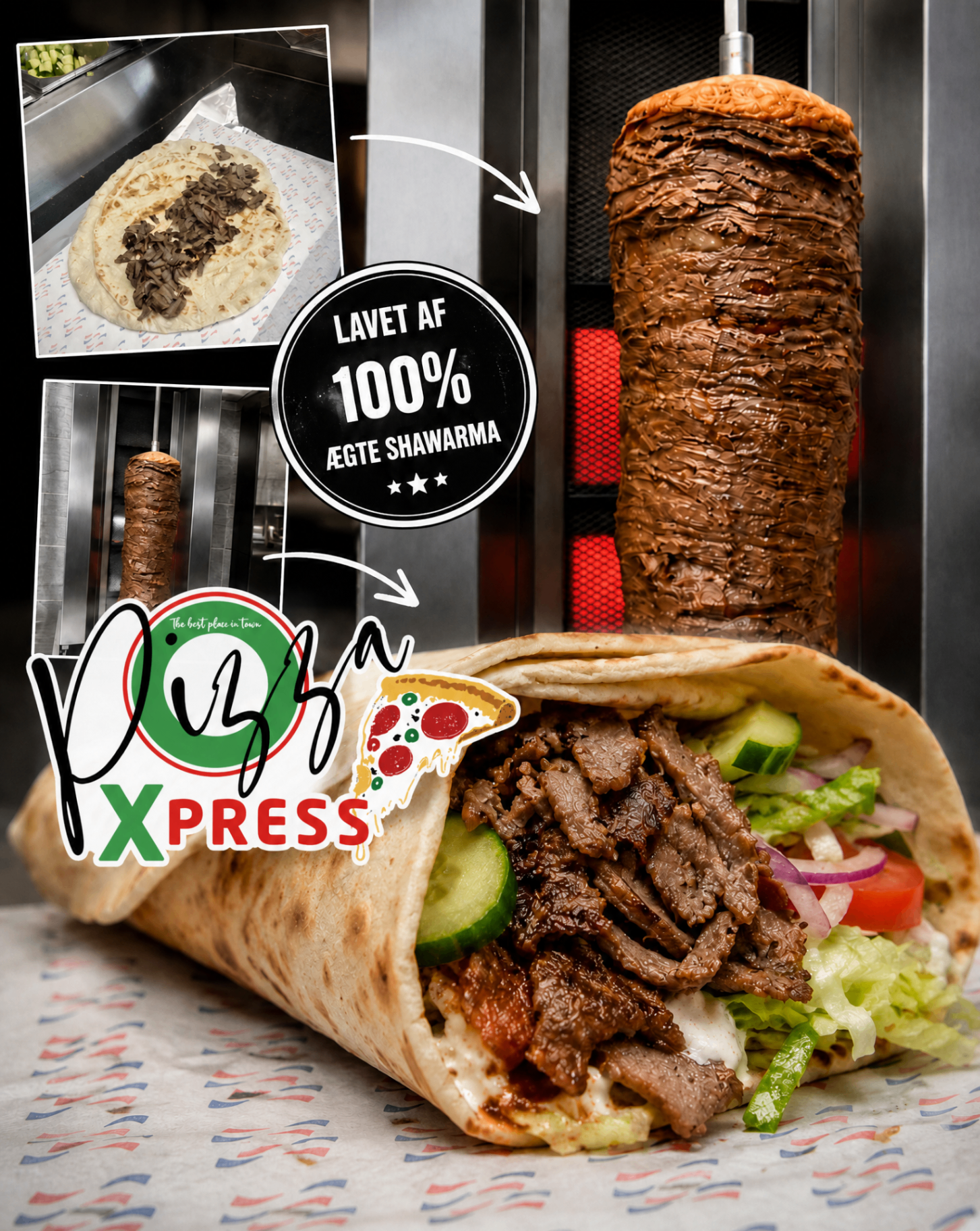 100% ægte shawarma hos Pizza Xpress
